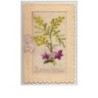 n°2405 - Carte Brodée livret - Bonne Année - Mimosa