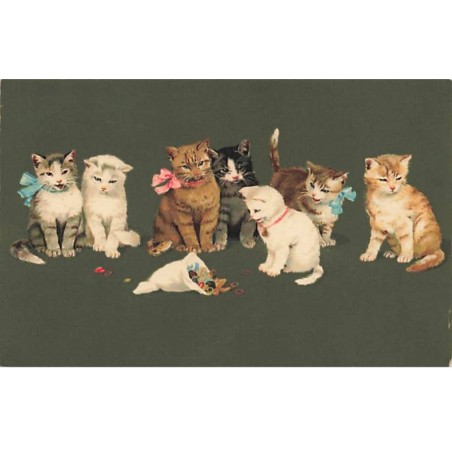 n°24050 - Meissner - Groupe de Chats - Cat