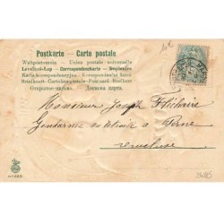 n°24085 - Carte Gaufrée - Bonne Année - Une servante trinquant avec un bonhomme de neige