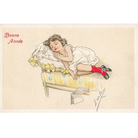 n°24090 - Elda Cenni - Bonne Année - Fillette dormant