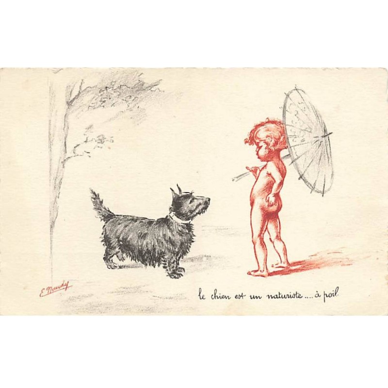 n°24101 - E. Naudy - Le chien est un naturiste...à poil - Scottish Terrier