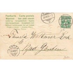 n°24120 - Carte Gaufrée - Fröhliche Weihnachten - Clapsaddle - Tête d'Ange et cloche