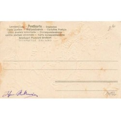 n°24122 - Carte Gaufrée - Fröhliche Weihnachten - Anges Gardiens regardant par une Fenêtre