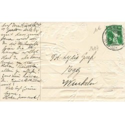 n°24127 - Carte Gaufrée - Fröhliche Weihnachten - Fillette avec du Houx