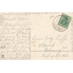 n°24129 - Carte Gaufrée - Fröhliche Weihnachten - Ange Gardien et Angelots sur le Toit d'une Maison