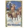 n°24133 - Frohe Weihnachten - J. Rotter - Angelots et Roi Mage sur des ânes