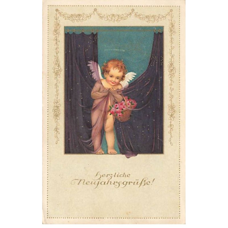 n°24147 - Flatscher - Angelot derrière un rideau