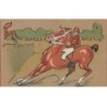 n°24165 - Illustrateur - Une course de chevaux, refus d'un cheval devant un obstacle