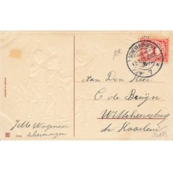 n°24173 - Carte Gaufrée - Nouvel An - Gelukkig Nieuw Jaar - Garçon dans une mine d'or
