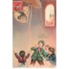 n°24181 - Carte Gaufrée -Joyeuses Pâques - Enfants sonnant une cloche