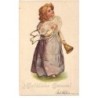 n°24183 - Carte à Paillettes - Clapsaddle - Fröliche Ostern - Jeune fille sonnant une cloche