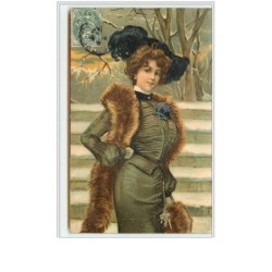 n°2419 - Femme avec chapeau...