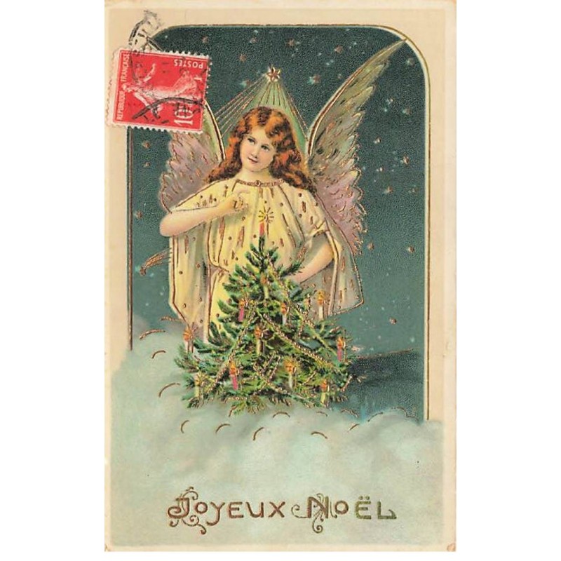 n°24191 - Joyeux Noël - Ange gardien près d'un sapin