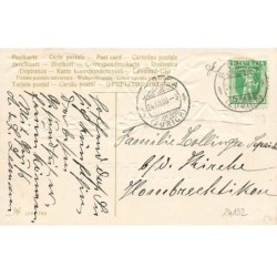 n°24192 - Carte Gaufrée - Noël - Fröhliche Weihnachten - Village sous la neige - Têtes d'anges