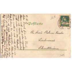 n°24193 - Carte à perles - Brundage ? - Fröhliche Weihnachten - Ange gardien apportant un sapin, près d'enfants
