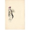 n°24204 - Illustrateur - MMVienne - Jeune femme portant un masque, un boa et un éventail