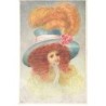 n°24210 - Illustrateur - MM Vienne n°459 - Jeune femme rousse portant un grand chapeau avec des plumes rousses
