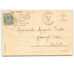 n°11750 - Carte Fantaisie Gaufrée - Chien et Libellule - T'en a un Oeil