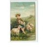 n°2427 - Carte Gaufrée - Joyeuses Pâques - Enfant assis et moutons