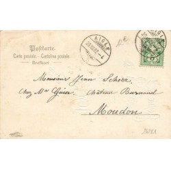 n°24281 - Carte Gaufrée - Nouvel An - Bonne Année 1903 - Clown avec une grosse caisse