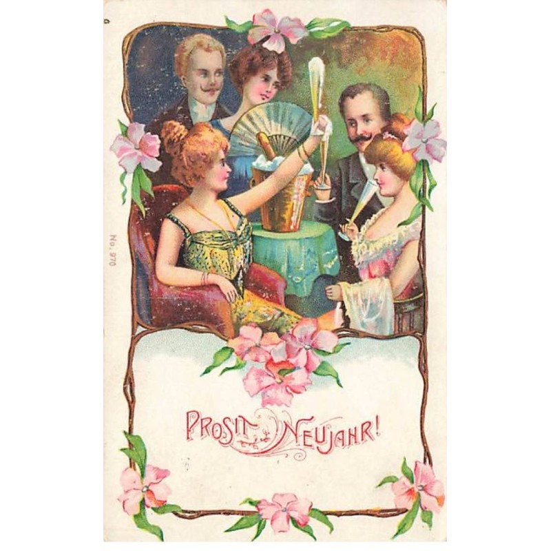 n°24285 - Nouvel An - Prosit Neujahr - Couple trinquant