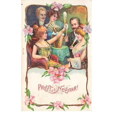 n°24285 - Nouvel An - Prosit Neujahr - Couple trinquant