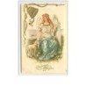 n°2431 - Carte Gaufrée - Joyeuses Pâques - Ange - Mouton, cloche
