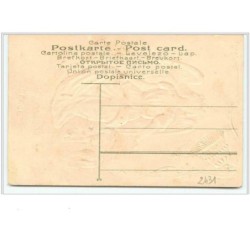 n°2431 - Carte Gaufrée - Joyeuses Pâques - Ange - Mouton, cloche