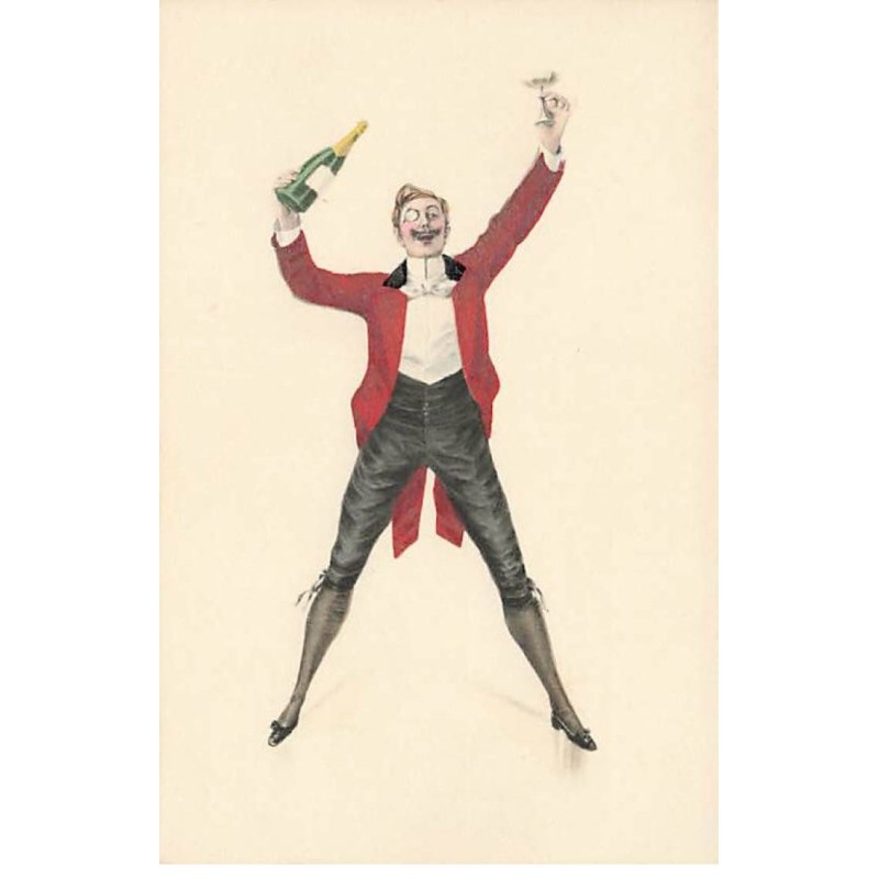 n°24313 - Illustrateur - MM Vienne n°405 - Homme trinquant avec du champagne