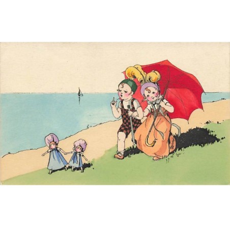 n°24317 - Illustrateur - MM Vienne n°918 - Enfants se promenant avec leurs poupées