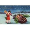 n°24320 - Noël - Vroolijk Kerstfeest - Anges tirant une pomme de pin