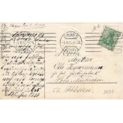 n°24331 - Carte Gaufrée - Anniversaire - Ange sonnant du cor sur un cheval