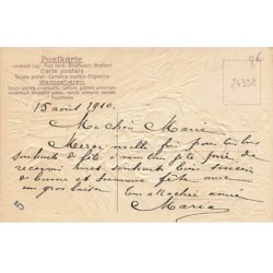 n°24338 - Carte Gaufrée - Fantaisie - Vive Ste Marie - Une femme et une fillette assises dans une gerbe de blé