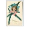 n°2438 - Carte Gaufrée - Best Christmas wishes - Portrait d'ange dan sune étoile