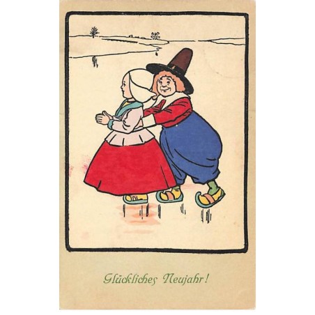 n°24469 - Nouvel An - MM Vienne n°305 - Couple de Hollandais pâtinant