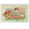 n°2449 - Carte Gaufrée - To my sweetheart - Angelots sur une barque