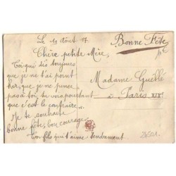n°24501 - Carte Brodée - Prénom et fleurs - Jeanne et Violettes