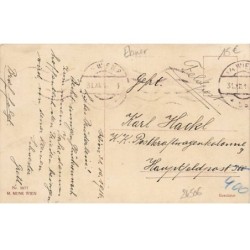 n°24506 - MM Vienne 1077 - P. Ebner - Herzliche Neujahrsgrüss - Deux Pierrots entourant une Colombine