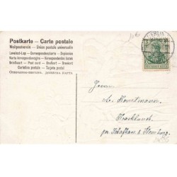 n°24535 - Carte Gaufrée - Nouvel An - Lutins faisant de la balancoire avec un cochon