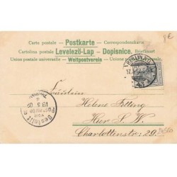 n°24560 - Pentecôte - Fröhliche Pfingsten - Jeunes femmes faisant une guirlande de myosotis - Art Nouveau