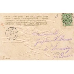 n°24565 - Carte Gaufrée - serie 5112 - Pâques - Enfants courrant après un lièvre