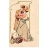 n°24590 - Art Nouveau - Paolo Ferke editori - Couple s'embrassant près de leurs valises