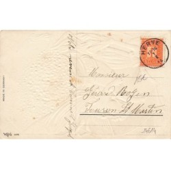 n°24614 - Carte Gaufrée - Souhaits sincères pour la nouvelle Année - Ange renversant une corne d'abondance
