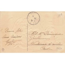 n°24620 - Carte Gaufrée - Joyeux Noël - Ange gardien offrant une poupée à une fillette
