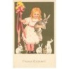 n°24639 - Flatscher - Meissner - Fröhliche Ostern - Fillette entourée de lapins