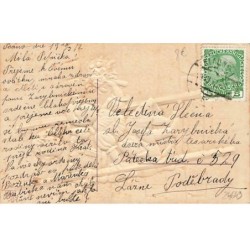 n°24649 - Carte Gaufrée - Fantaisie - Deux enfants sur une échelle