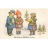 n°24661 - Illustrateur Viktor Unger - MM Vienne n°661 - Fröhliche Weihnachten - Couple d'enfants achetant un sapin