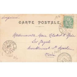 n°24673 - Carte dessinée - Animaux habillés - Oiseau pêchant