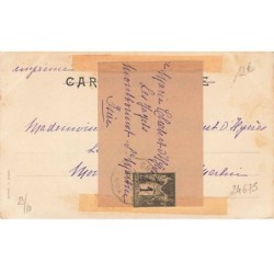 n°24675 - Carte dessinée - Animaux habillés - Renard pensant