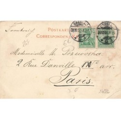 n°24682 - Nouvel An - Prosit Neujahr - Colombine, et Clown trinquant - Carte vendue en l'état